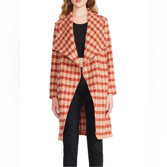 NWT Houndstooth Drape Long Jacket/Coat - Picture 1 of 4